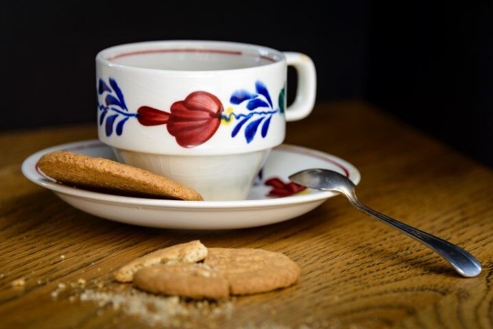 Vliegveld Gewond raken regeling Boerenbont kopje koffie met koekje - Fotostudio Markelo